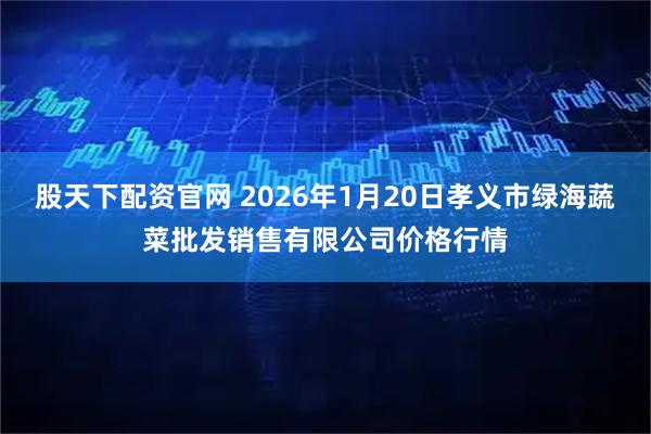 股天下配资官网 2026年1月20日孝义市绿海蔬菜批发销售有限公司价格行情