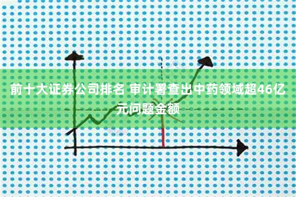 前十大证券公司排名 审计署查出中药领域超46亿元问题金额